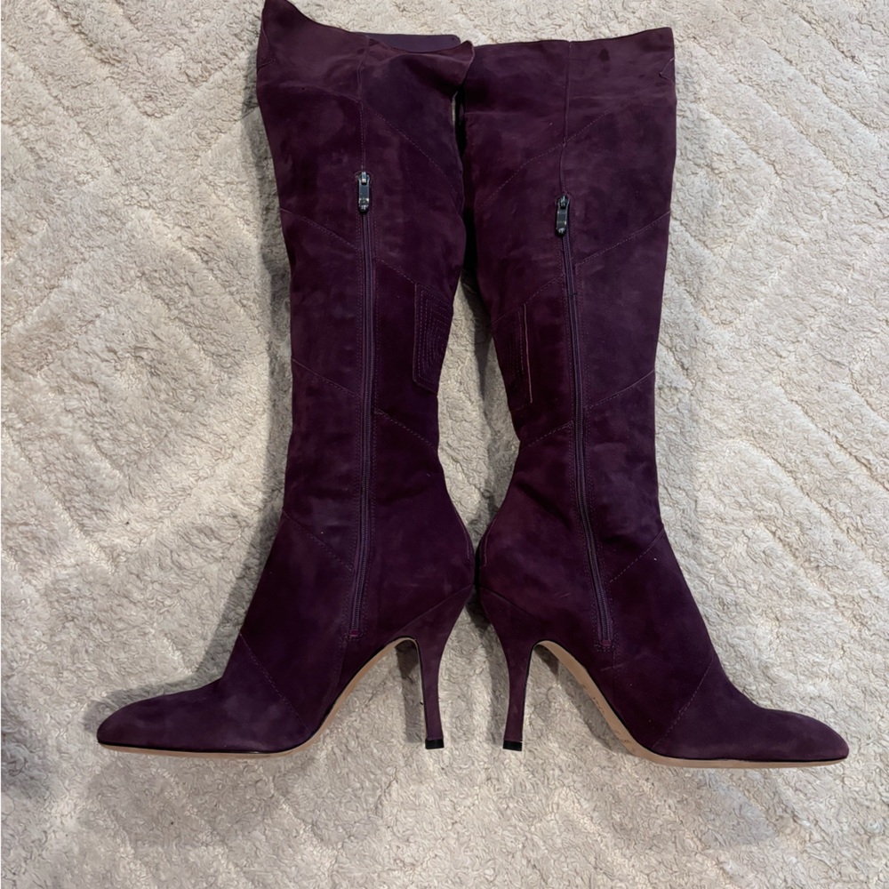 Via Spiga Purple Heel Boots with Zip
